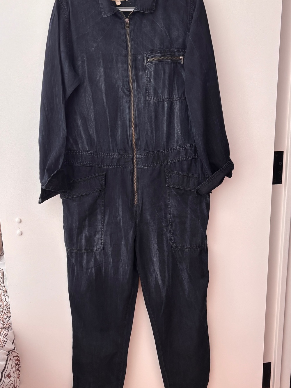Current/Elliott Blue Utility Jumpsuit with Zip Front size 3/ L